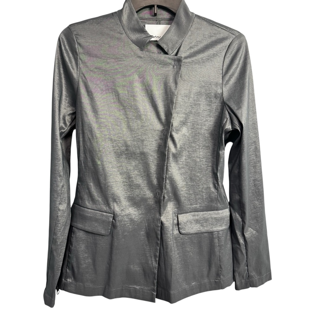 Symphony + Note grey nylon Jacket ladies small glam preppy